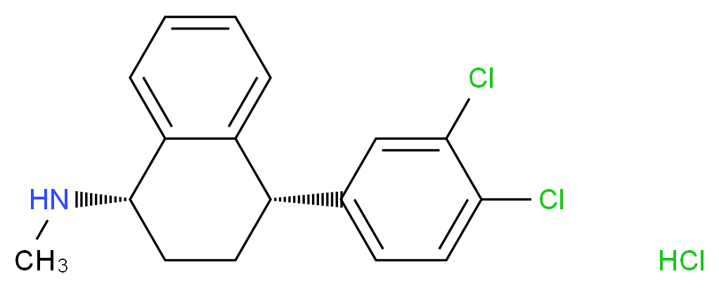 (1S,4S)-4-(3,4-dichlorophenyl)-N-methyl-1,2,3,4-tetrahydronaphthalen-1-amine hydrochloride_分子结构_CAS_)
