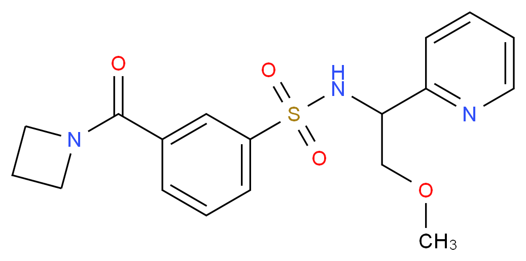 3-(azetidin-1-ylcarbonyl)-N-(2-methoxy-1-pyridin-2-ylethyl)benzenesulfonamide_分子结构_CAS_)