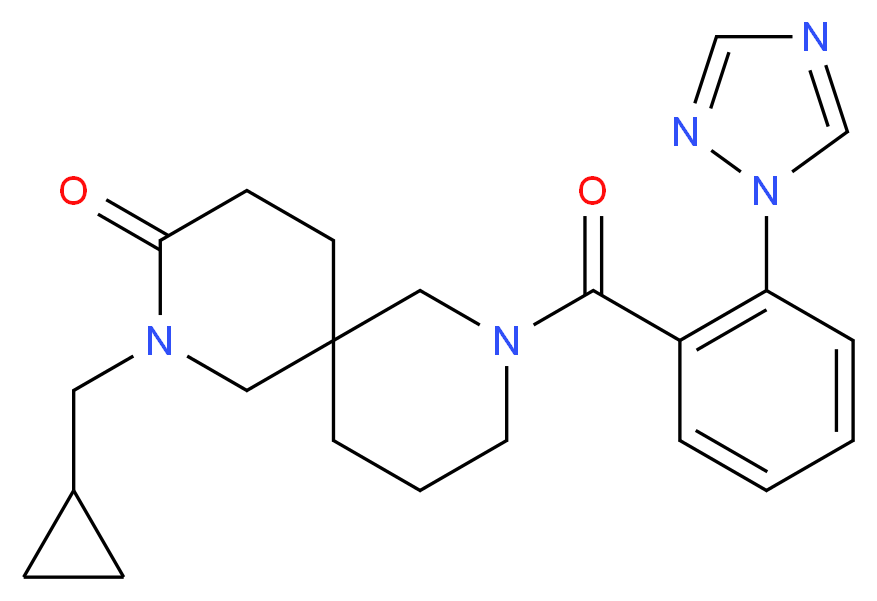 2-(cyclopropylmethyl)-8-[2-(1H-1,2,4-triazol-1-yl)benzoyl]-2,8-diazaspiro[5.5]undecan-3-one_分子结构_CAS_)