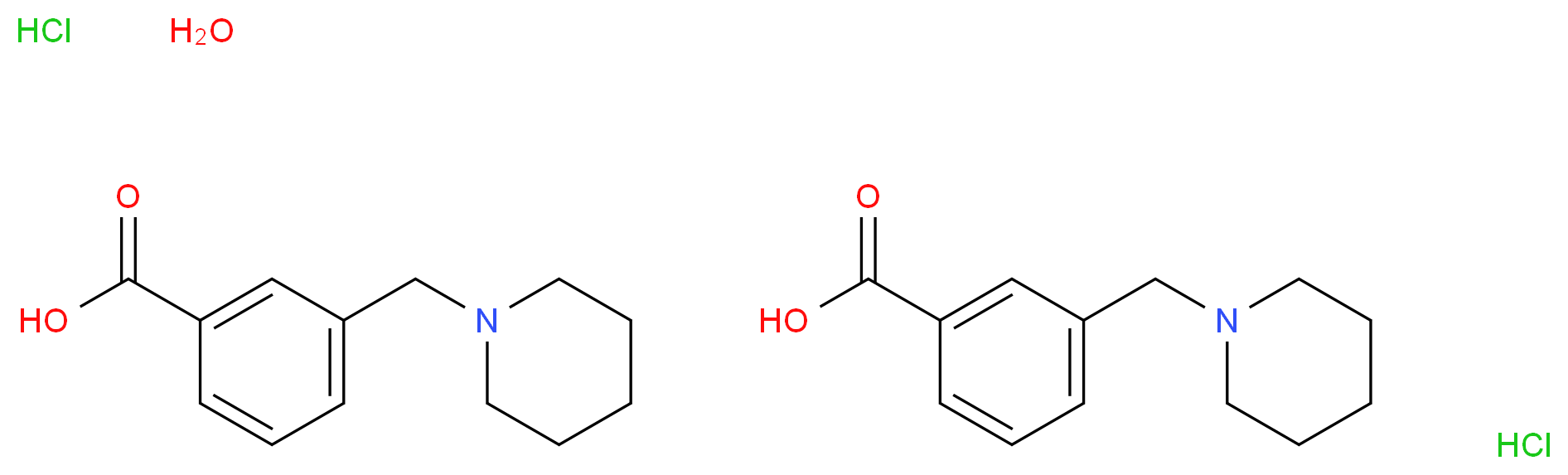 bis(3-(piperidin-1-ylmethyl)benzoic acid) hydrate dihydrochloride_分子结构_CAS_863991-96-2
