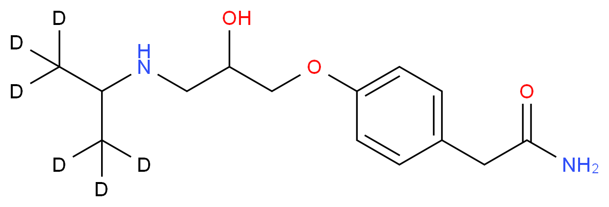 2-[4-(2-hydroxy-3-{[(1,1,1,3,3,3-<sup>2</sup>H<sub>6</sub>)propan-2-yl]amino}propoxy)phenyl]acetamide_分子结构_CAS_1202864-50-3