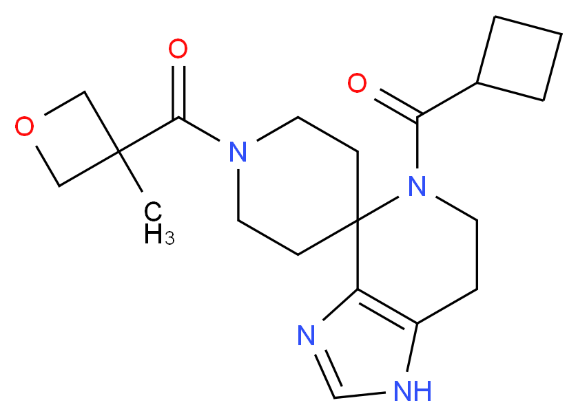 5-(cyclobutylcarbonyl)-1'-[(3-methyloxetan-3-yl)carbonyl]-1,5,6,7-tetrahydrospiro[imidazo[4,5-c]pyridine-4,4'-piperidine]_分子结构_CAS_)