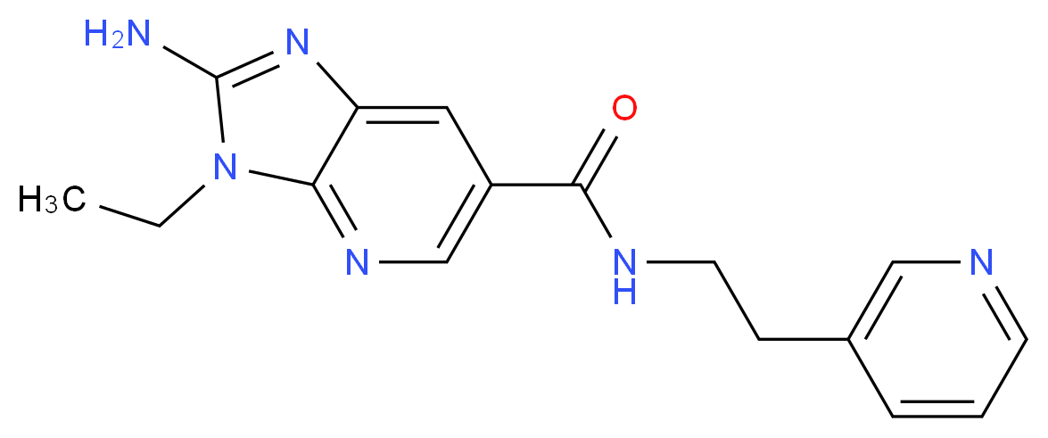 2-amino-3-ethyl-N-(2-pyridin-3-ylethyl)-3H-imidazo[4,5-b]pyridine-6-carboxamide_分子结构_CAS_)