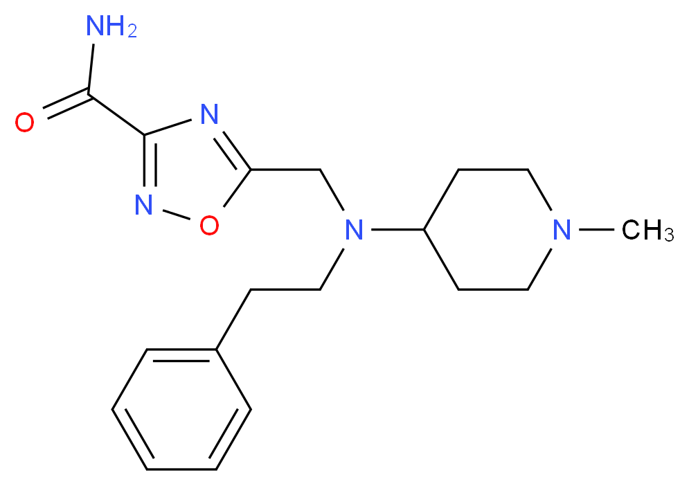 5-{[(1-methyl-4-piperidinyl)(2-phenylethyl)amino]methyl}-1,2,4-oxadiazole-3-carboxamide_分子结构_CAS_)