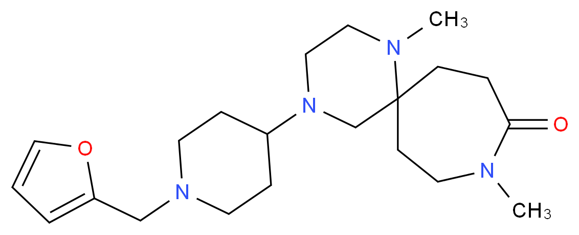 4-[1-(2-furylmethyl)piperidin-4-yl]-1,9-dimethyl-1,4,9-triazaspiro[5.6]dodecan-10-one_分子结构_CAS_)