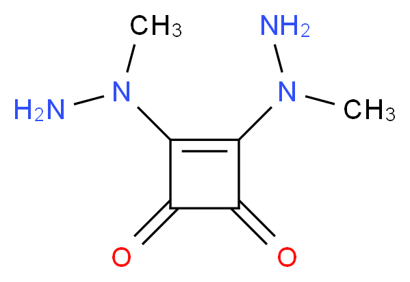 3,4-Bis(1-methylhydrazino)cyclobut-3-ene-1,2-dione 95+%_分子结构_CAS_50376-99-3)