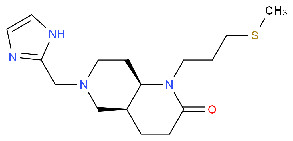 (4aS*,8aR*)-6-(1H-imidazol-2-ylmethyl)-1-[3-(methylthio)propyl]octahydro-1,6-naphthyridin-2(1H)-one_分子结构_CAS_)