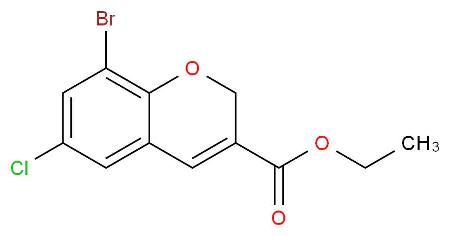 ethyl 8-bromo-6-chloro-2H-chromene-3-carboxylate_分子结构_CAS_885271-07-8