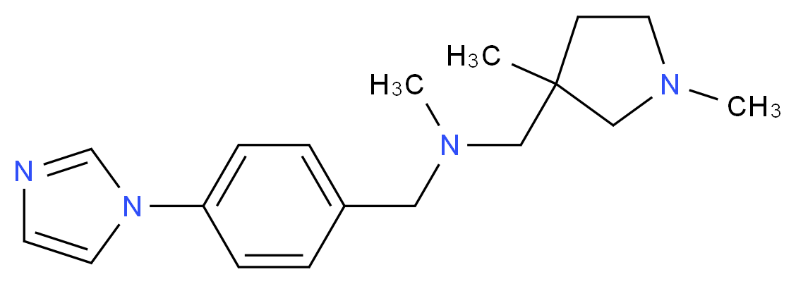1-(1,3-dimethylpyrrolidin-3-yl)-N-[4-(1H-imidazol-1-yl)benzyl]-N-methylmethanamine_分子结构_CAS_)