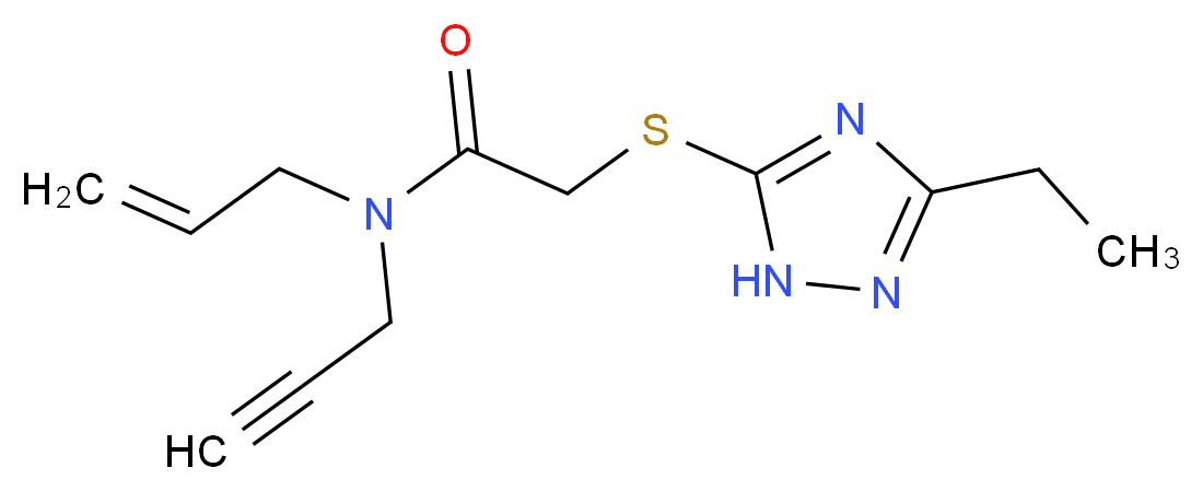 N-allyl-2-[(3-ethyl-1H-1,2,4-triazol-5-yl)thio]-N-prop-2-yn-1-ylacetamide_分子结构_CAS_)