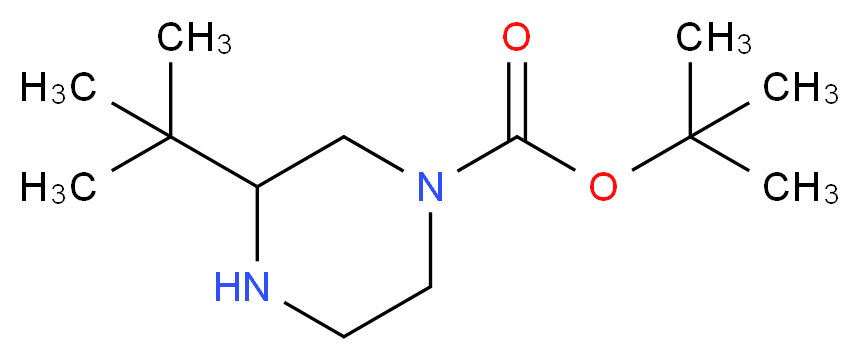 3-TERT-BUTYL-PIPERAZINE-1-CARBOXYLIC ACID TERT-BUTYL ESTER_分子结构_CAS_886779-61-9)