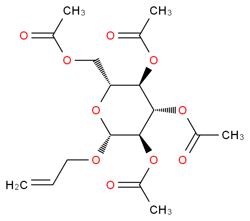 [(2R,3R,4S,5R,6R)-3,4,5-tris(acetyloxy)-6-(prop-2-en-1-yloxy)oxan-2-yl]methyl acetate_分子结构_CAS_10343-15-4