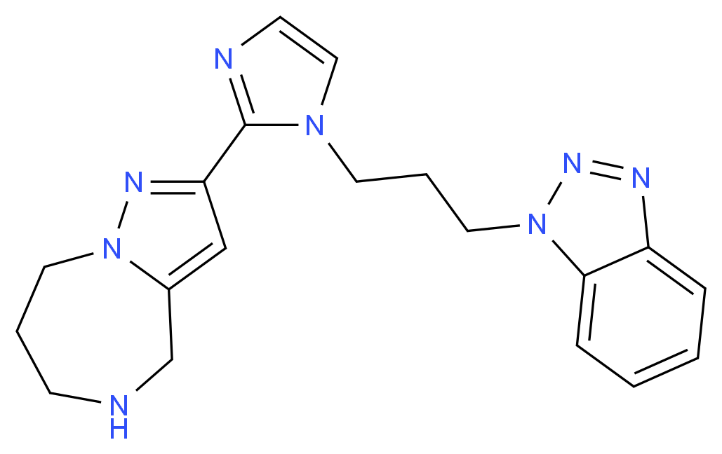 2-{1-[3-(1H-1,2,3-benzotriazol-1-yl)propyl]-1H-imidazol-2-yl}-5,6,7,8-tetrahydro-4H-pyrazolo[1,5-a][1,4]diazepine_分子结构_CAS_)
