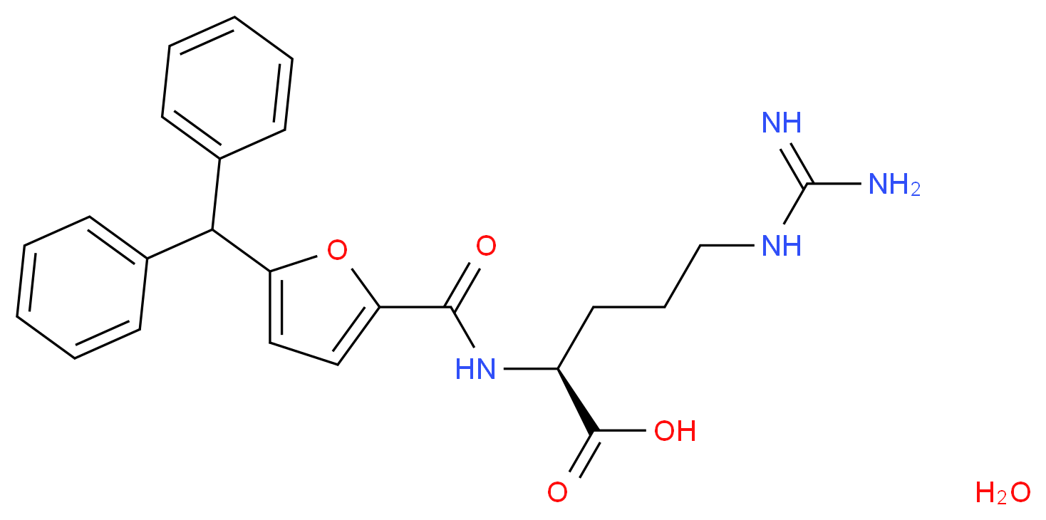 N2-[[5-(Diphenylmethyl)-2-furanyl]carbonyl]-L-Arginine hydrate_分子结构_CAS_945254-73-9(anhydrous))