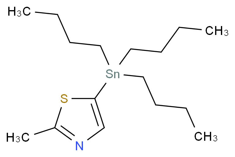 2-Methyl-5-(tributylstannyl)thiazole_分子结构_CAS_223418-75-5)