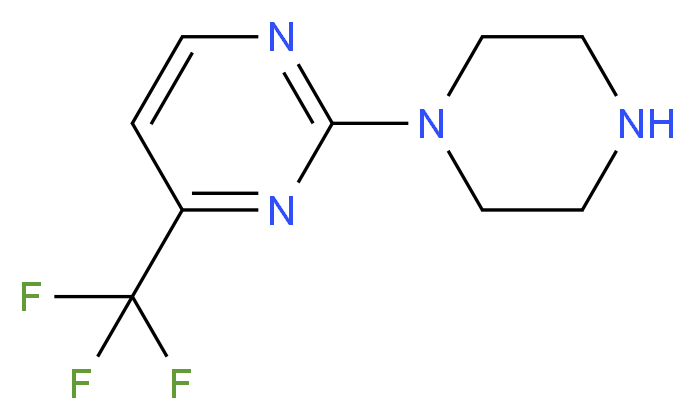 2-(piperazin-1-yl)-4-(trifluoromethyl)pyrimidine_分子结构_CAS_179756-91-3