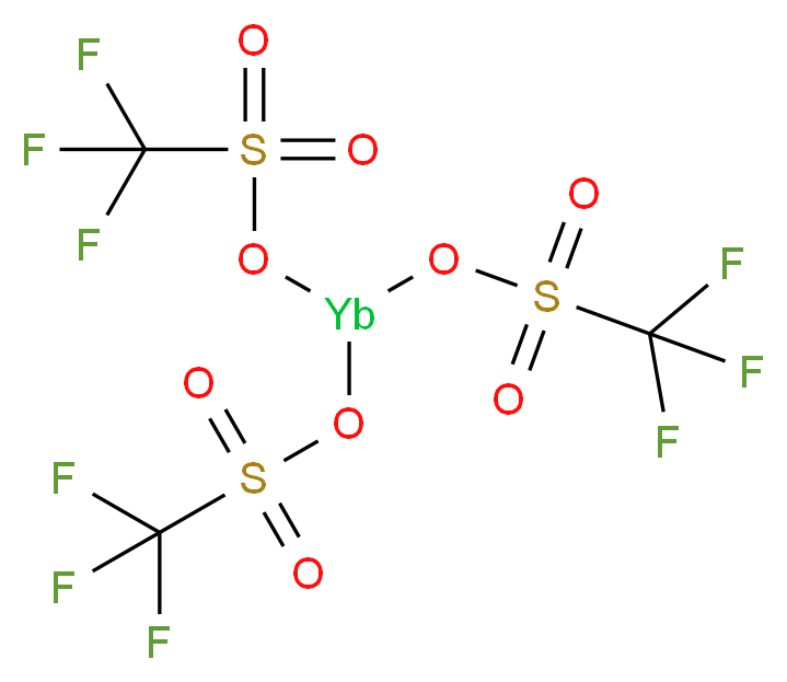 bis(trifluoromethanesulfonyloxy)ytterbio trifluoromethanesulfonate_分子结构_CAS_54761-04-5