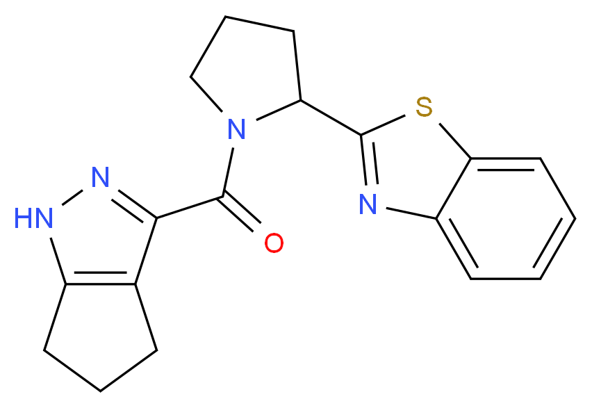 2-[1-(1,4,5,6-tetrahydrocyclopenta[c]pyrazol-3-ylcarbonyl)-2-pyrrolidinyl]-1,3-benzothiazole_分子结构_CAS_)