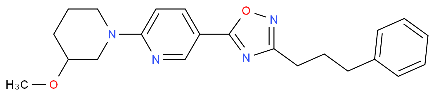 2-(3-methoxypiperidin-1-yl)-5-[3-(3-phenylpropyl)-1,2,4-oxadiazol-5-yl]pyridine_分子结构_CAS_)