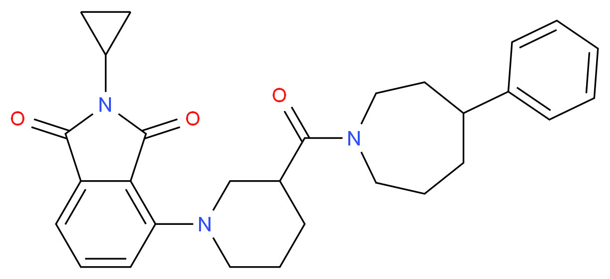 2-cyclopropyl-4-{3-[(4-phenyl-1-azepanyl)carbonyl]-1-piperidinyl}-1H-isoindole-1,3(2H)-dione_分子结构_CAS_)