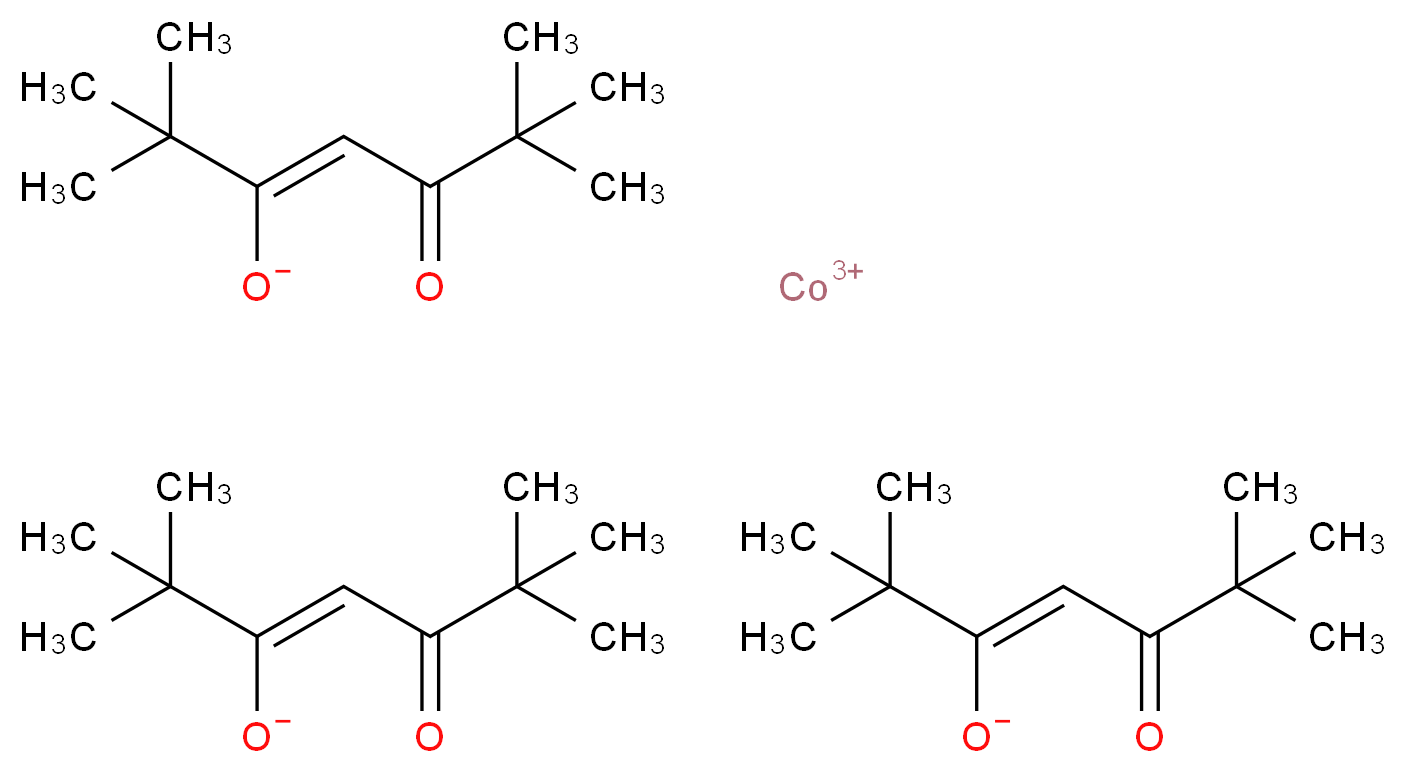 cobalt(3+) ion tris((3Z)-2,2,6,6-tetramethyl-5-oxohept-3-en-3-olate)_分子结构_CAS_14877-41-9