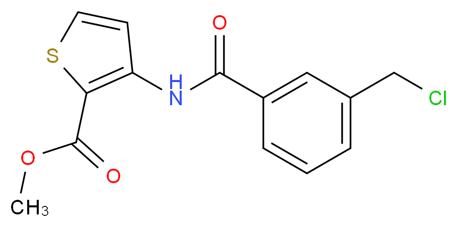 methyl 3-[3-(chloromethyl)benzamido]thiophene-2-carboxylate_分子结构_CAS_306935-11-5