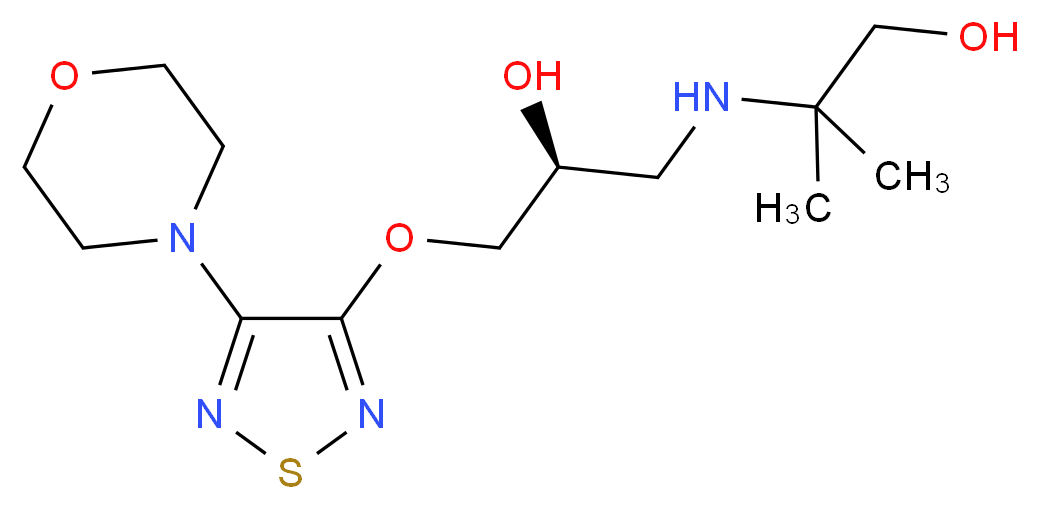 2-{[(2S)-2-hydroxy-3-{[4-(morpholin-4-yl)-1,2,5-thiadiazol-3-yl]oxy}propyl]amino}-2-methylpropan-1-ol_分子结构_CAS_1227468-61-2