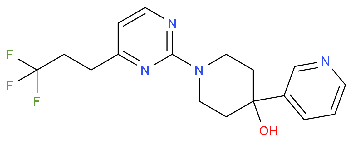 4-pyridin-3-yl-1-[4-(3,3,3-trifluoropropyl)pyrimidin-2-yl]piperidin-4-ol_分子结构_CAS_)