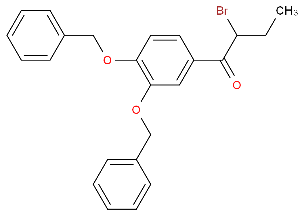 rac 1-[3,4-(Dibenzyloxy)phenyl]-2-bromo-1-butanone _分子结构_CAS_24538-60-1)