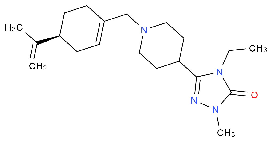 4-ethyl-5-(1-{[(4S)-4-isopropenylcyclohex-1-en-1-yl]methyl}piperidin-4-yl)-2-methyl-2,4-dihydro-3H-1,2,4-triazol-3-one_分子结构_CAS_)