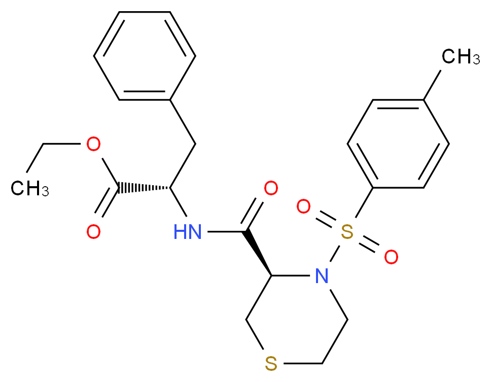 (3r)-4-(P-Toluenesulfonyl)-1,4-Thiazane-3-Carboxylicacid-L-Phenylalanine Ethyl Ester_分子结构_CAS_)