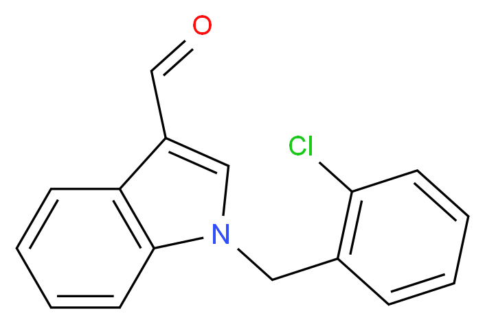 1-(2-Chlorobenzyl)-1H-indole-3-carbaldehyde_分子结构_CAS_)