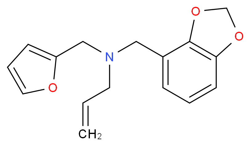 N-(1,3-benzodioxol-4-ylmethyl)-N-(2-furylmethyl)prop-2-en-1-amine_分子结构_CAS_)