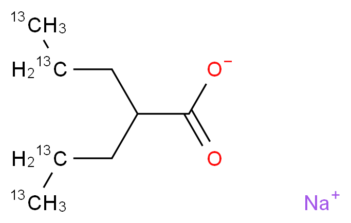 sodium 2-[(2,3-<sup>1</sup><sup>3</sup>C<sub>2</sub>)propyl](4,5-<sup>1</sup><sup>3</sup>C<sub>2</sub>)pentanoate_分子结构_CAS_1173021-77-6