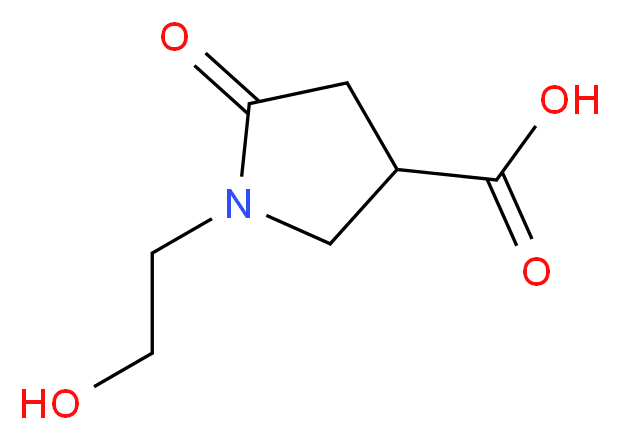 1-(2-Hydroxyethyl)-5-oxopyrrolidine-3-carboxylic acid_分子结构_CAS_43094-95-7)