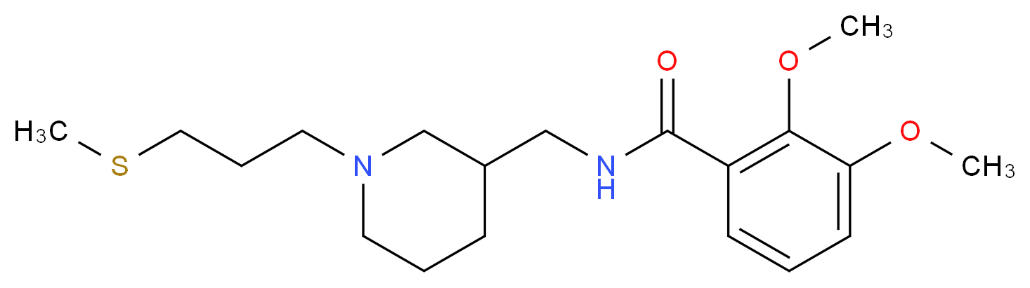 2,3-dimethoxy-N-({1-[3-(methylthio)propyl]-3-piperidinyl}methyl)benzamide_分子结构_CAS_)