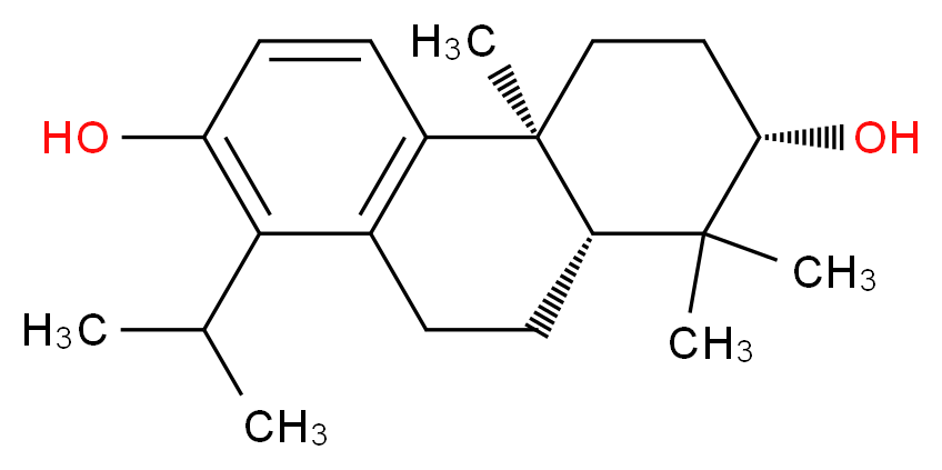 (2S,4aS,10aR)-1,1,4a-trimethyl-8-(propan-2-yl)-1,2,3,4,4a,9,10,10a-octahydrophenanthrene-2,7-diol_分子结构_CAS_3772-56-3