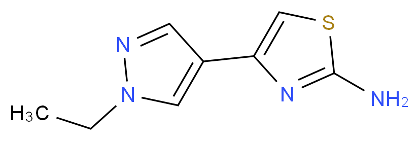 4-(1-Ethyl-1H-pyrazol-4-yl)-thiazol-2-ylamine_分子结构_CAS_)