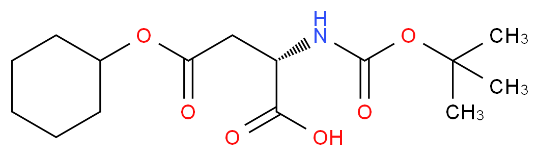 (2S)-2-{[(tert-butoxy)carbonyl]amino}-4-(cyclohexyloxy)-4-oxobutanoic acid_分子结构_CAS_73821-95-1