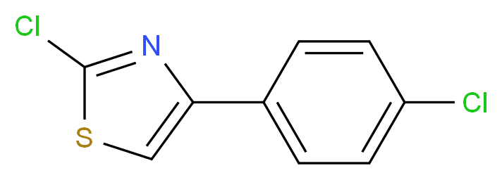 2-chloro-4-(4-chlorophenyl)-1,3-thiazole_分子结构_CAS_2103-96-0