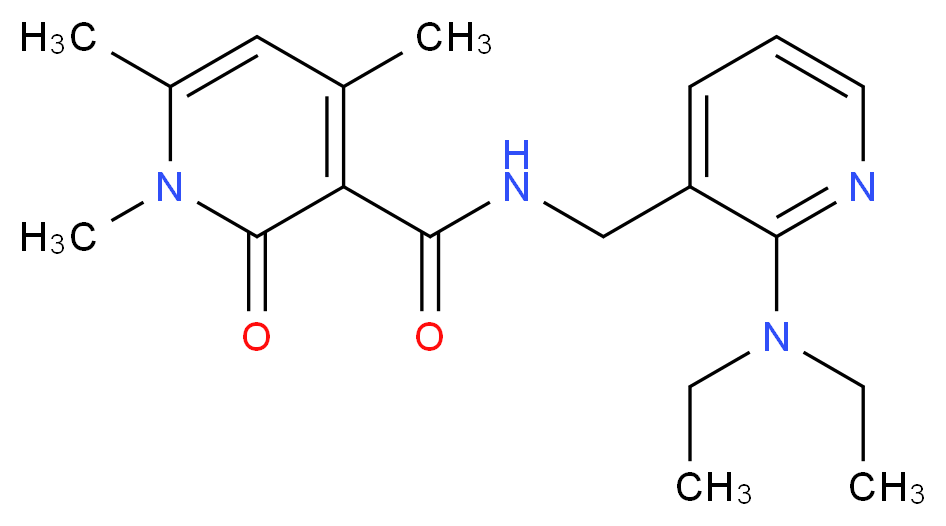 N-{[2-(diethylamino)pyridin-3-yl]methyl}-1,4,6-trimethyl-2-oxo-1,2-dihydropyridine-3-carboxamide_分子结构_CAS_)