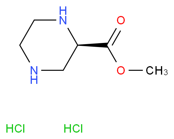 (R)-methyl piperazine-2-carboxylate dihydrochloride_分子结构_CAS_637027-25-9)