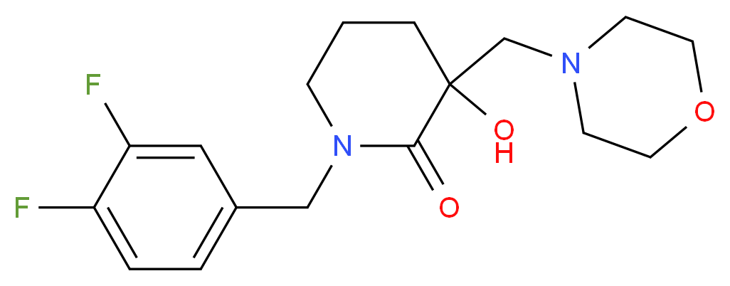 1-(3,4-difluorobenzyl)-3-hydroxy-3-(4-morpholinylmethyl)-2-piperidinone_分子结构_CAS_)