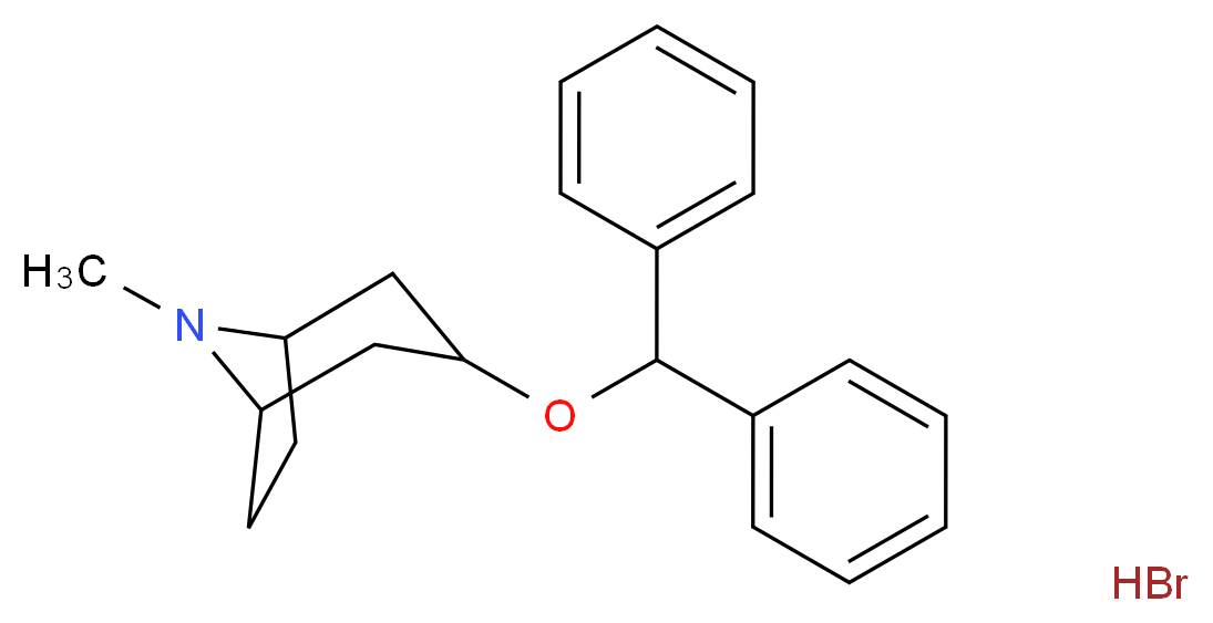 3-(benzhydryloxy)-8-methyl-8-azabicyclo[3.2.1]octane hydrobromide_分子结构_CAS_)