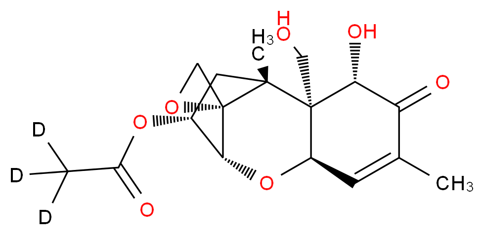 (1'R,2S,2'R,3'S,7'R,9'R,10'R)-3'-hydroxy-2'-(hydroxymethyl)-1',5'-dimethyl-4'-oxo-8'-oxaspiro[oxirane-2,12'-tricyclo[7.2.1.0<sup>2</sup>,<sup>7</sup>]dodecan]-5'-en-10'-yl (<sup>2</sup>H<sub>3</sub>)acetate_分子结构_CAS_876926-22-6