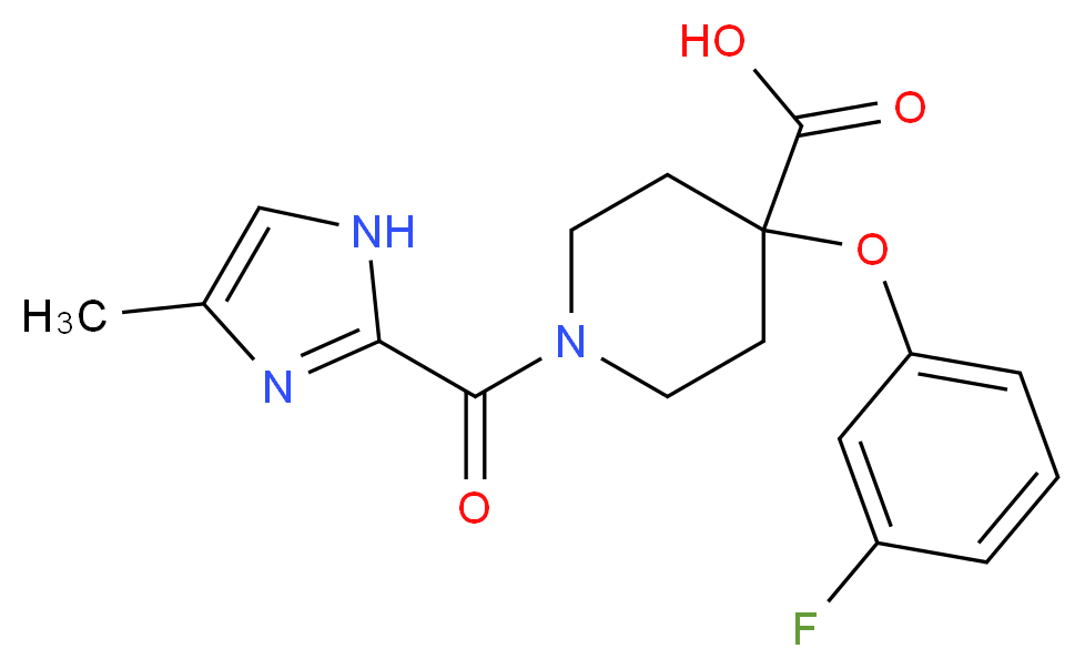 4-(3-fluorophenoxy)-1-[(4-methyl-1H-imidazol-2-yl)carbonyl]piperidine-4-carboxylic acid_分子结构_CAS_)