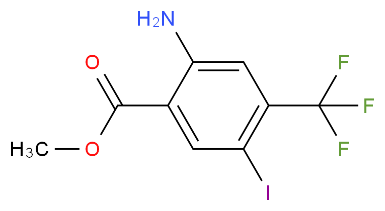 Methyl 2-amino-5-iodo-4-(trifluoromethyl)benzoate_分子结构_CAS_872624-52-7)