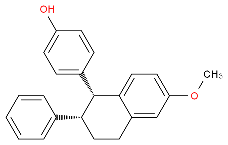 cis-4-(1,2,3,4-Tetrahydro-6-methoxy-2-phenyl-1-naphthalenyl)phenol_分子结构_CAS_14089-22-6)