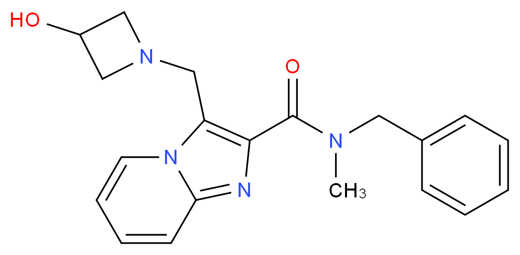 N-benzyl-3-[(3-hydroxyazetidin-1-yl)methyl]-N-methylimidazo[1,2-a]pyridine-2-carboxamide_分子结构_CAS_)