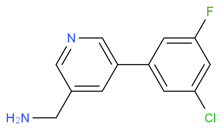 [5-(3-chloro-5-fluorophenyl)pyridin-3-yl]methanamine_分子结构_CAS_1346692-21-4